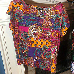 Ralph‎ Lauren size medium 100% cotton paisley blouse
